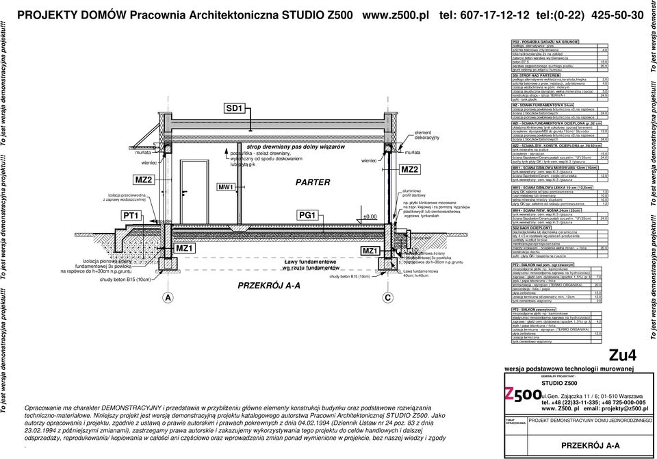 projektu katalogowego autorstwa Pracowni Architektonicznej Jako autorzy opracowania i projektu, zgodnie z ustawą o prawie autorskim i prawach pokrewnych z dnia 04021994 (Dziennik Ustaw nr 24 poz 83 z