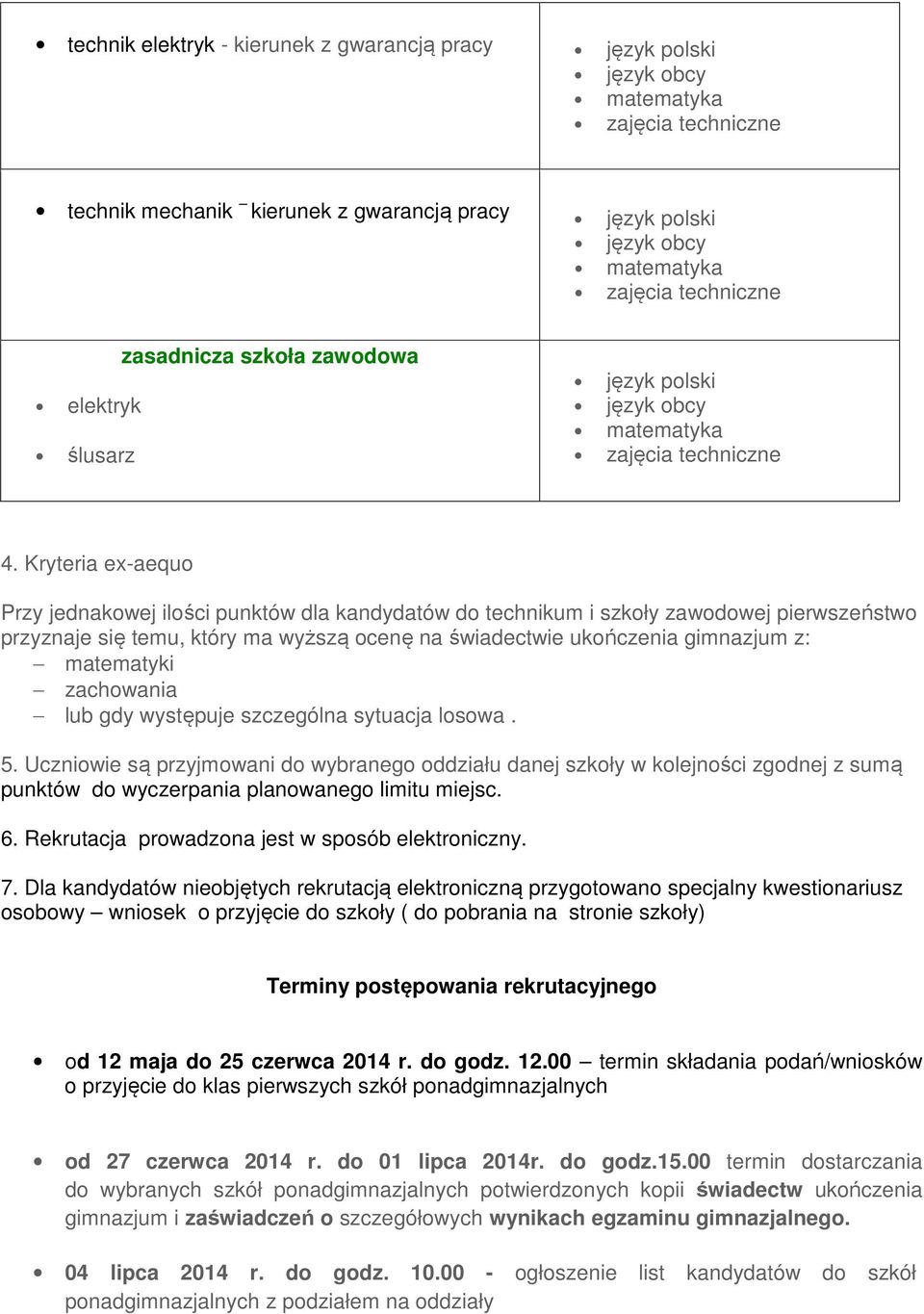 matematyki zachowania lub gdy występuje szczególna sytuacja losowa. 5.