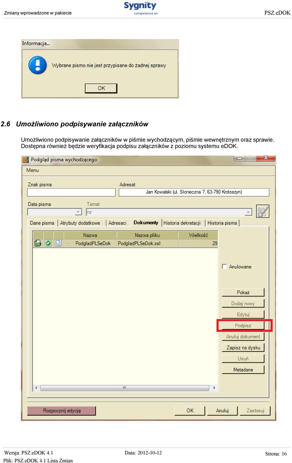 wewnętrznym oraz sprawie.