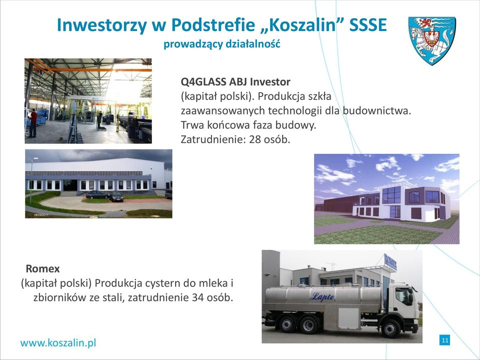Produkcja szkła zaawansowanych technologii dla budownictwa.