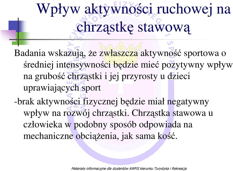 dzieci uprawiających sport -brak aktywności fizycznej będzie miał negatywny wpływ na rozwój