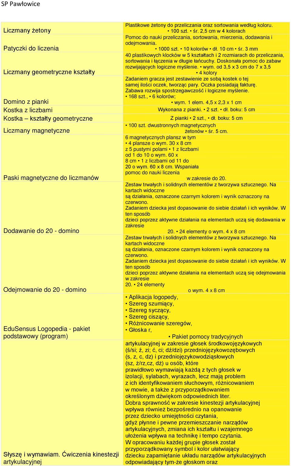 Ćwiczenia kinestezji artykulacyjnej Plastikowe żetony do przeliczania oraz sortowania według koloru. 100 szt. śr.