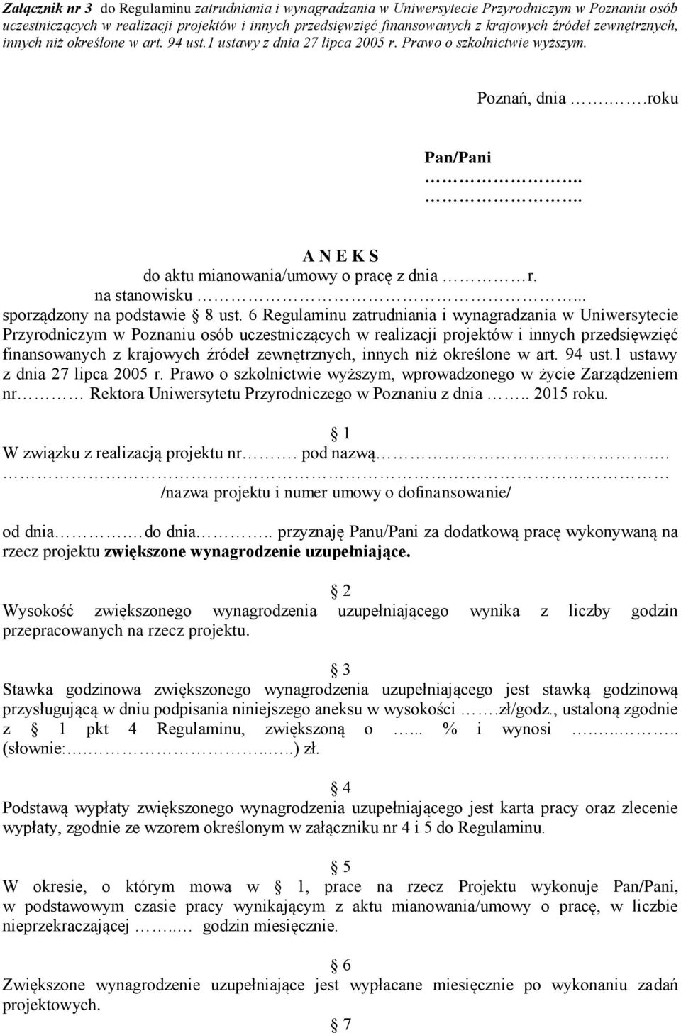 na stanowisku... sporządzony na podstawie 8 ust.
