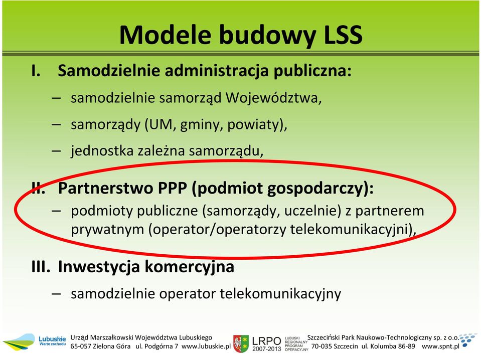 gminy, powiaty), jednostka zależna samorządu, II.