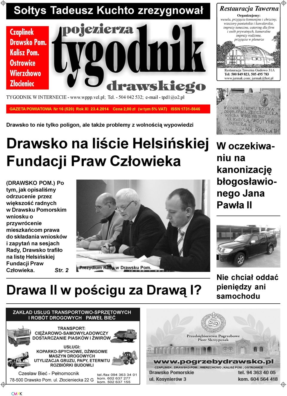 wypowiedzi Drawsko na liœcie Helsiñskiej Fundacji Praw Cz³owieka (DRAWSKO POM.