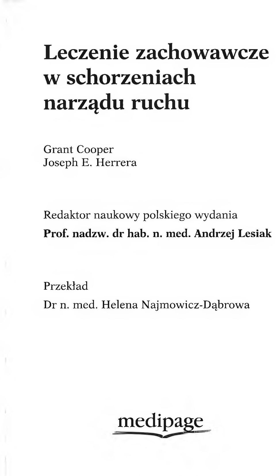 H errera Redaktor naukowy polskiego wydania Prof.