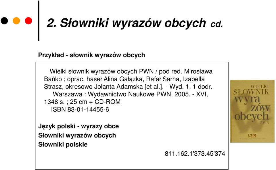 haseł Alina Gałązka, Rafał Sarna, Izabella Strasz, okresowo Jolanta Adamska [et al.]. - Wyd. 1, 1 dodr.