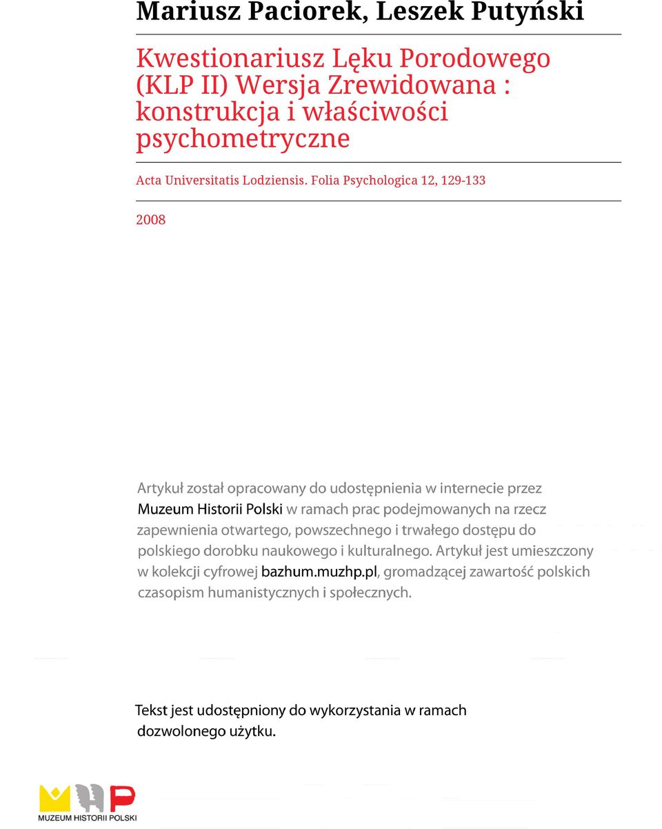 konstrukcja i właściwości psychometryczne Acta