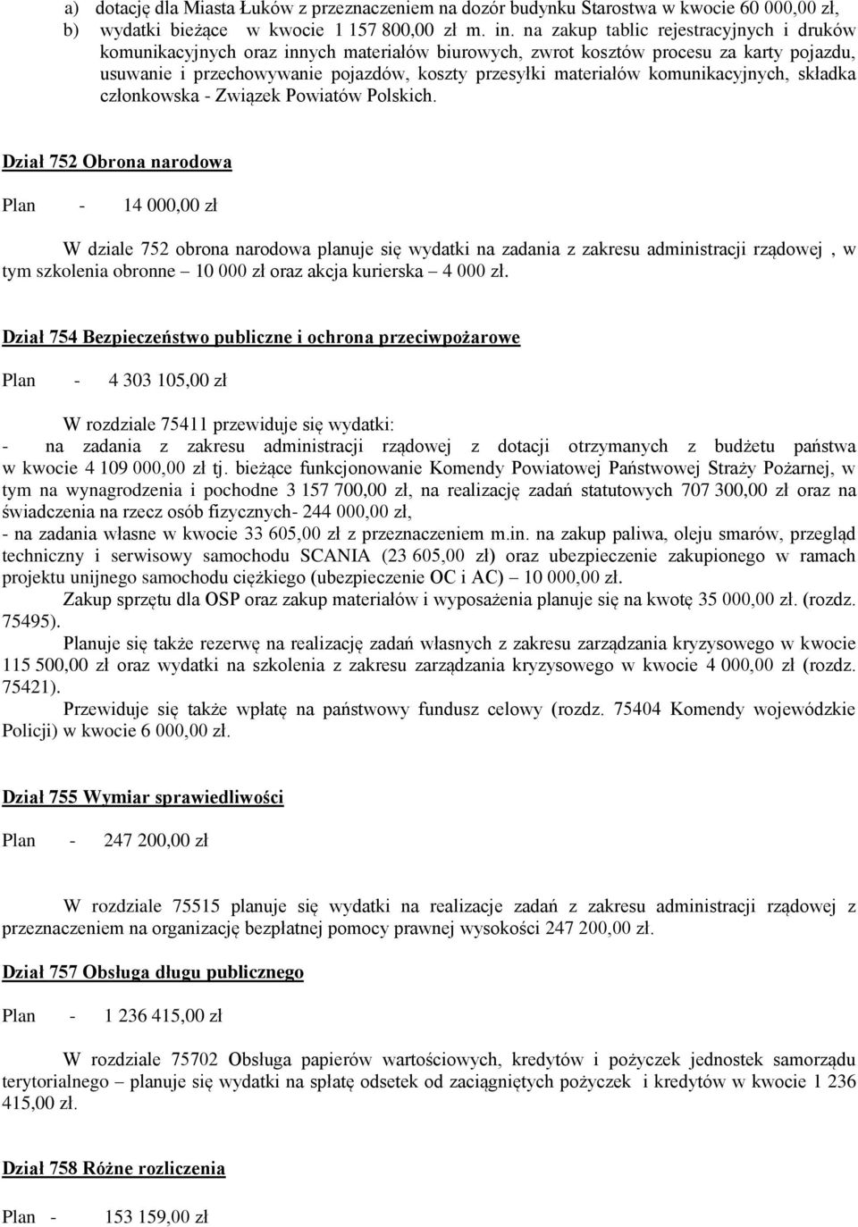 komunikacyjnych, składka członkowska - Związek Powiatów Polskich.