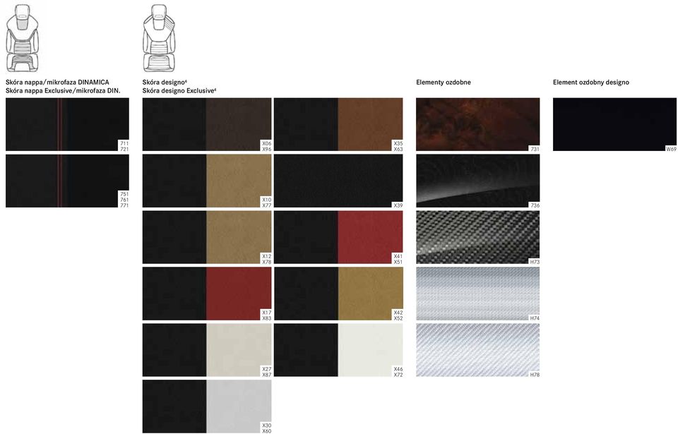 designo Exclusive 4 711 721 X06 X96 X35 X63 731 W69 751 761 771 X10