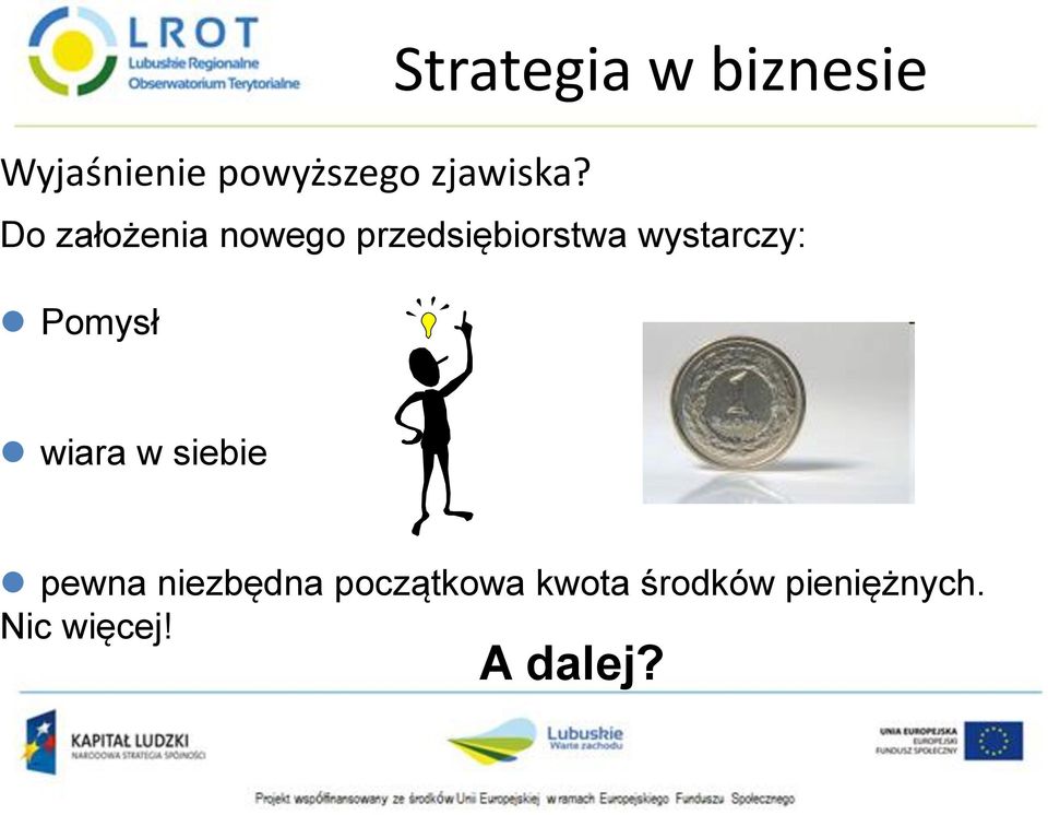 przedsiębiorstwa wystarczy: Pomysł wiara w siebie