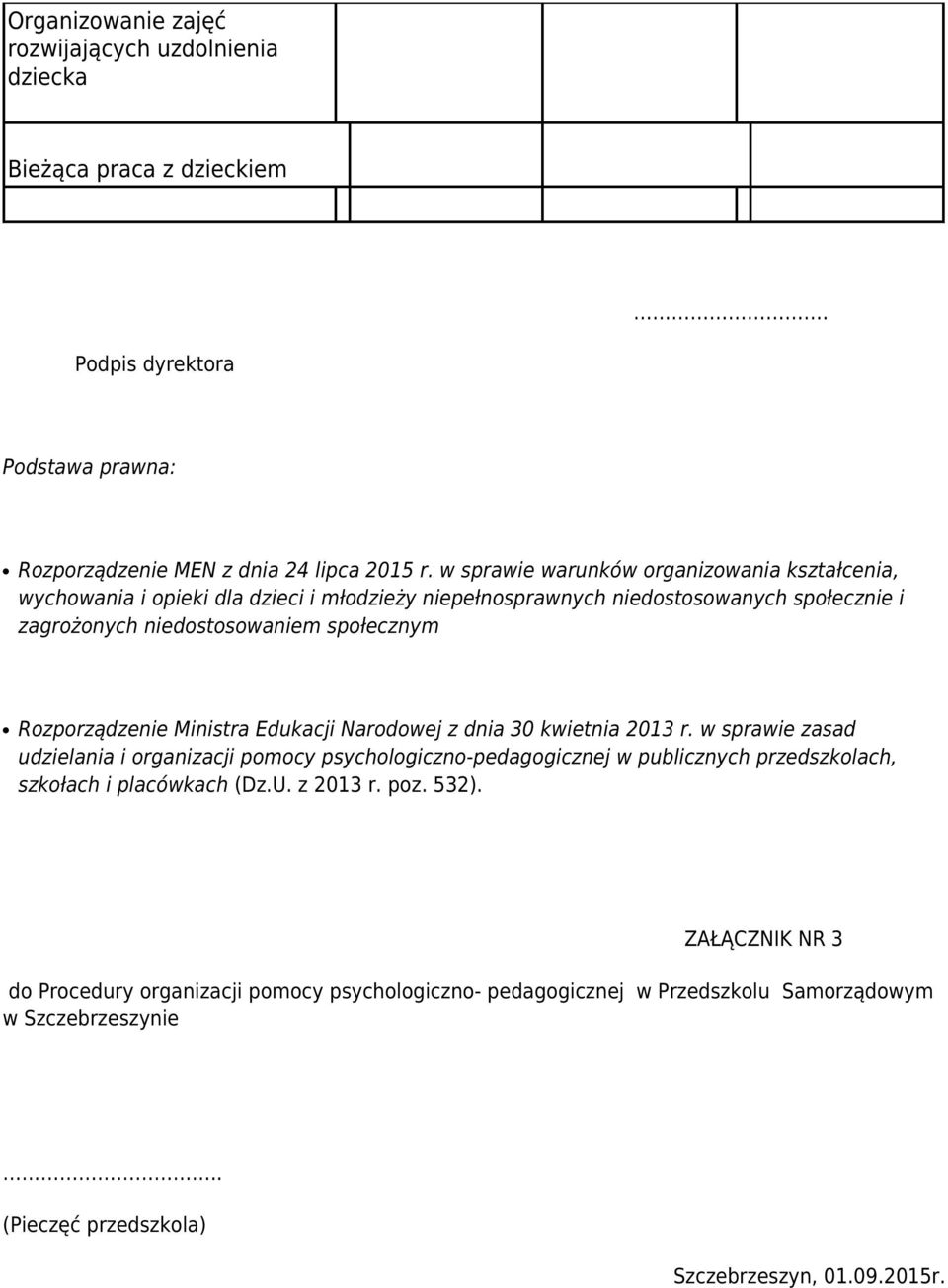 Rozporządzenie Ministra Edukacji Narodowej z dnia 30 kwietnia 2013 r.