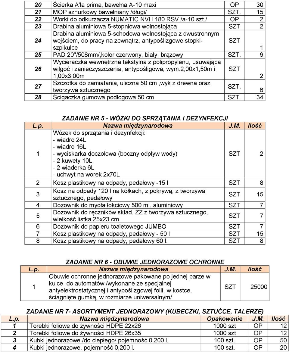 0''/508mm/,kolor czerwony, biały, brązowy SZT. 9 6 Wycieraczka wewnętrzna tekstylna z polipropylenu, usuwająca wilgoć i zanieczyszczenia, antypośligowa, wym.