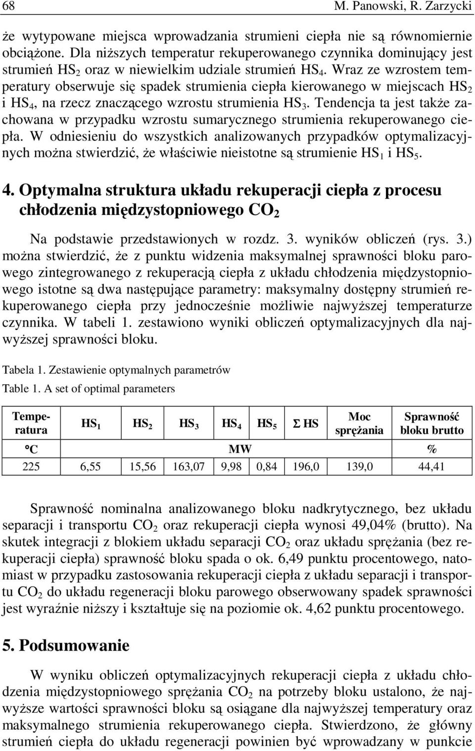 Wraz ze wzrostem temperatury obserwuje się spadek strumienia ciepła kierowanego w miejscach HS 2 i HS 4, na rzecz znaczącego wzrostu strumienia HS 3.