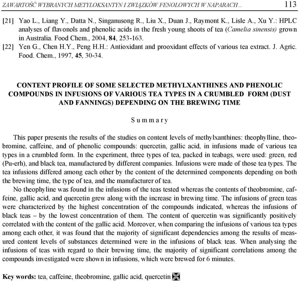 J. Agric. Food. Chem., 1997, 45, 30-34.
