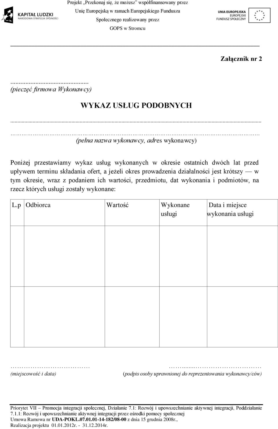 składania ofert, a jeżeli okres prowadzenia działalności jest krótszy w tym okresie, wraz z podaniem ich wartości, przedmiotu, dat