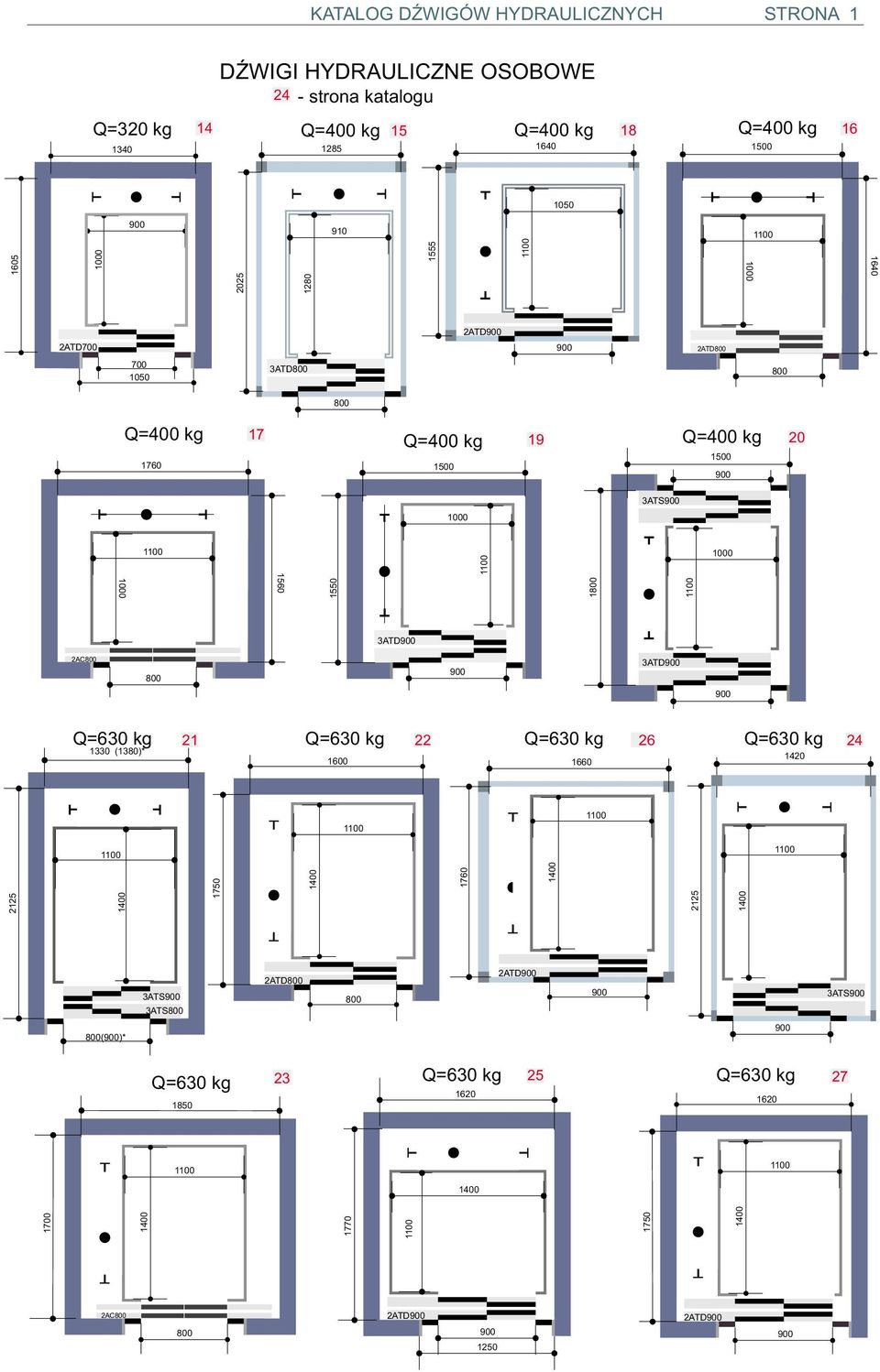 kg 1500 19 Q=400 kg 1500 0 1000 3ATS 1000 1550 1800 3ATD AC800 800 3ATD Q=630 kg 1330 (1380)* 1 Q=630 kg 1600 Q=630 kg 1660 6 Q=630 kg