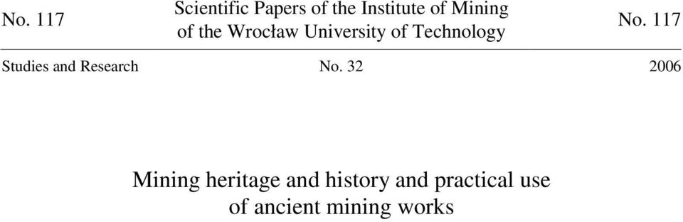117 Studies and Research No.