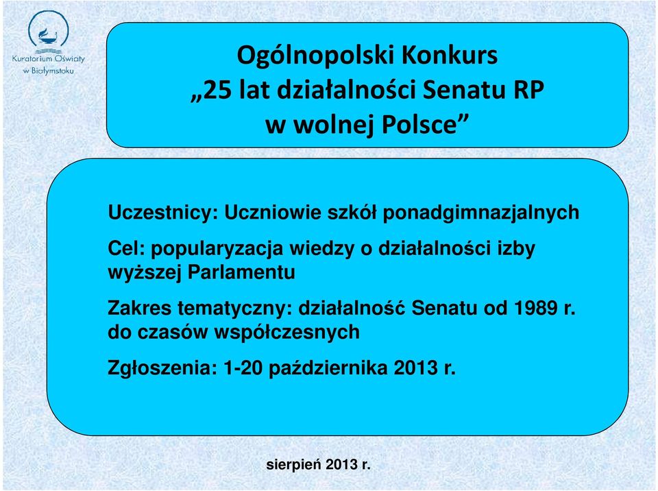 o działalności izby wyższej Parlamentu Zakres tematyczny: działalność