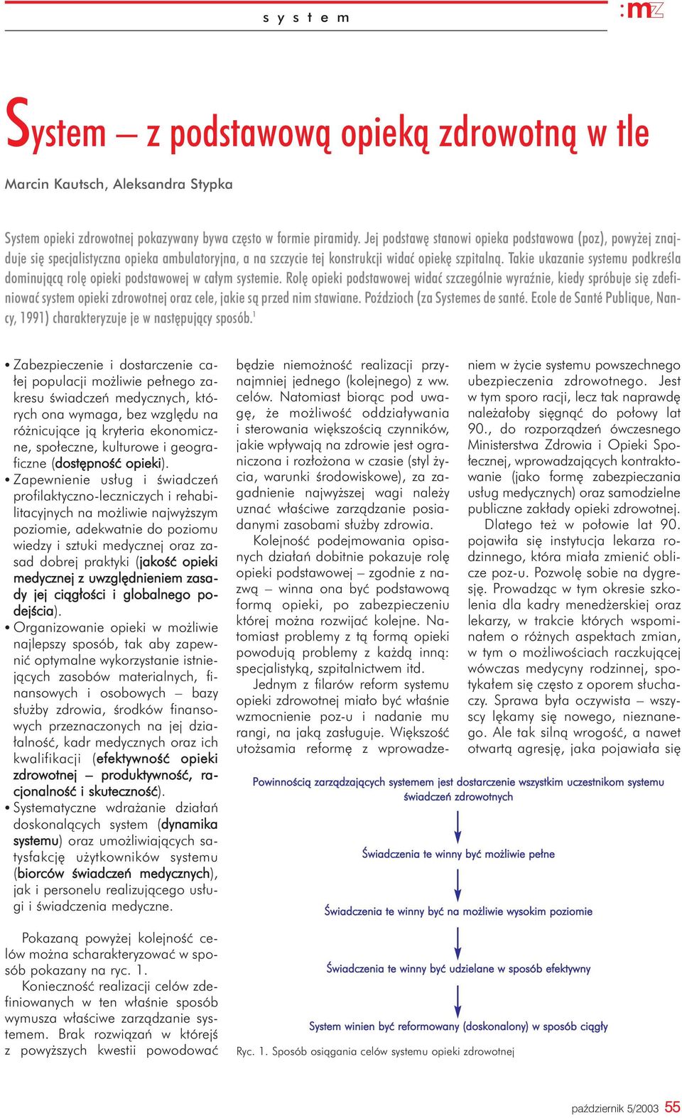 Takie ukazanie systemu podkreœla dominuj¹c¹ rolê opieki podstawowej w ca³ym systemie.