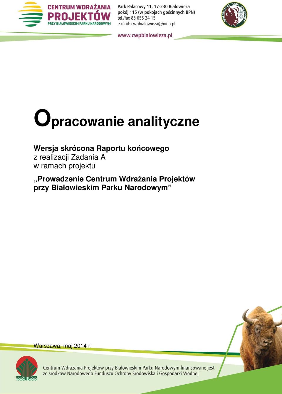 projektu Prowadzenie Centrum Wdrażania Projektów