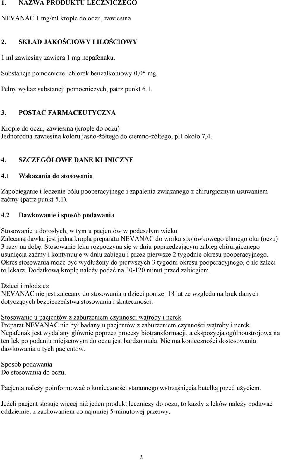 SZCZEGÓŁOWE DANE KLINICZNE 4.