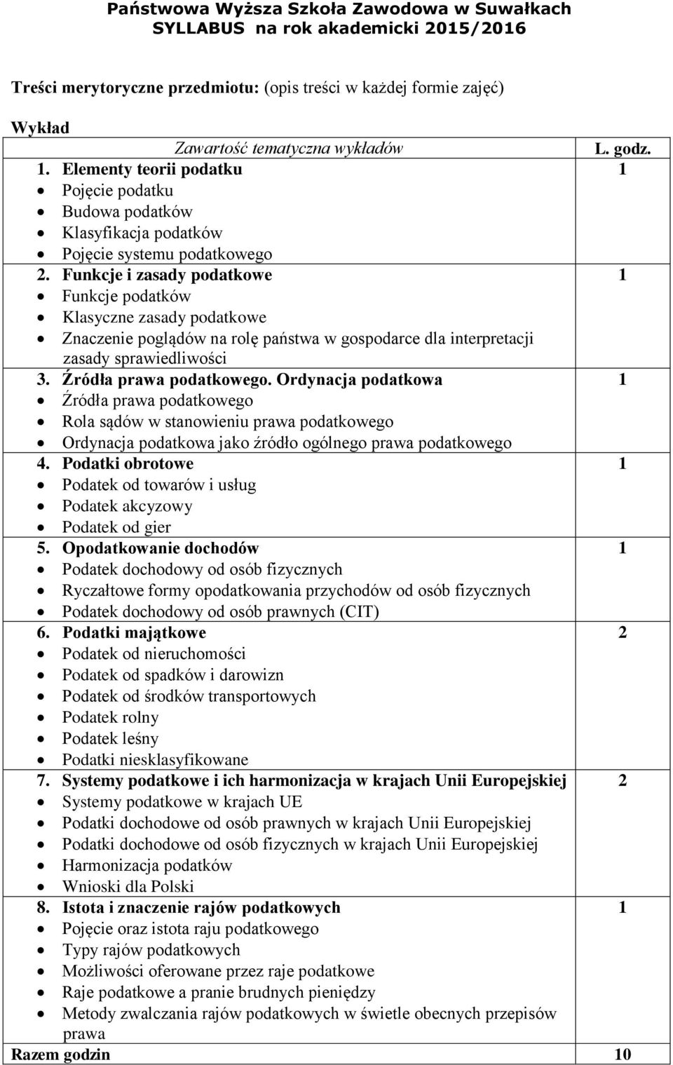 Funkcje i zasady podatkowe Funkcje podatków Klasyczne zasady podatkowe Znaczenie poglądów na rolę państwa w gospodarce dla interpretacji zasady sprawiedliwości Źródła prawa podatkowego.