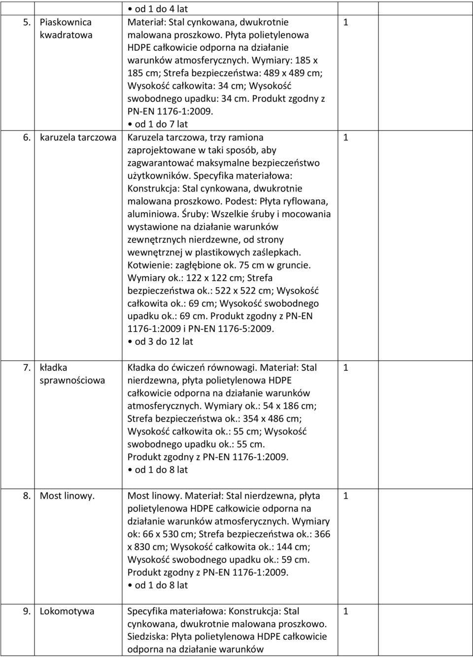 karuzela tarczowa Karuzela tarczowa, trzy ramiona zaprojektowane w taki sposób, aby zagwarantować maksymalne bezpieczeństwo użytkowników.