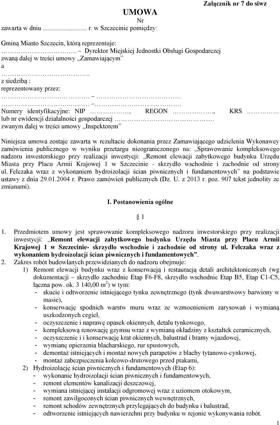 , KRS lub nr ewidencji działalności gospodarczej.