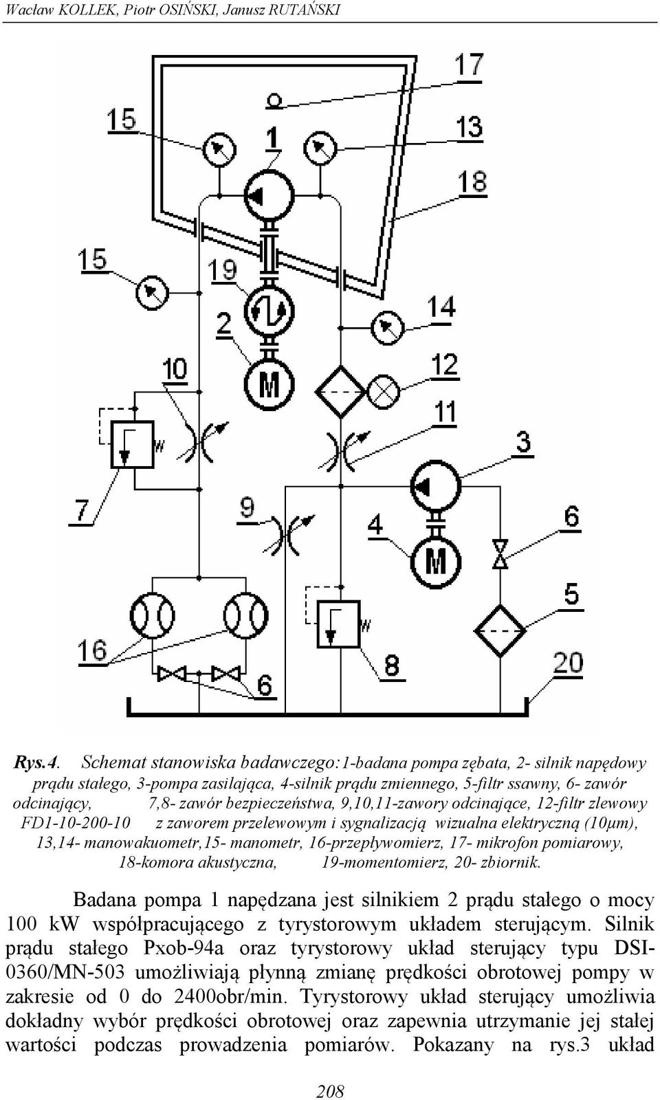 9,10,11-zawory odcinające, 12-filtr zlewowy FD1-10-200-10 z zaworem przelewowym i sygnalizacją wizualna elektryczną (10µm), 13,14- manowakuometr,15- manometr, 16-przepływomierz, 17- mikrofon