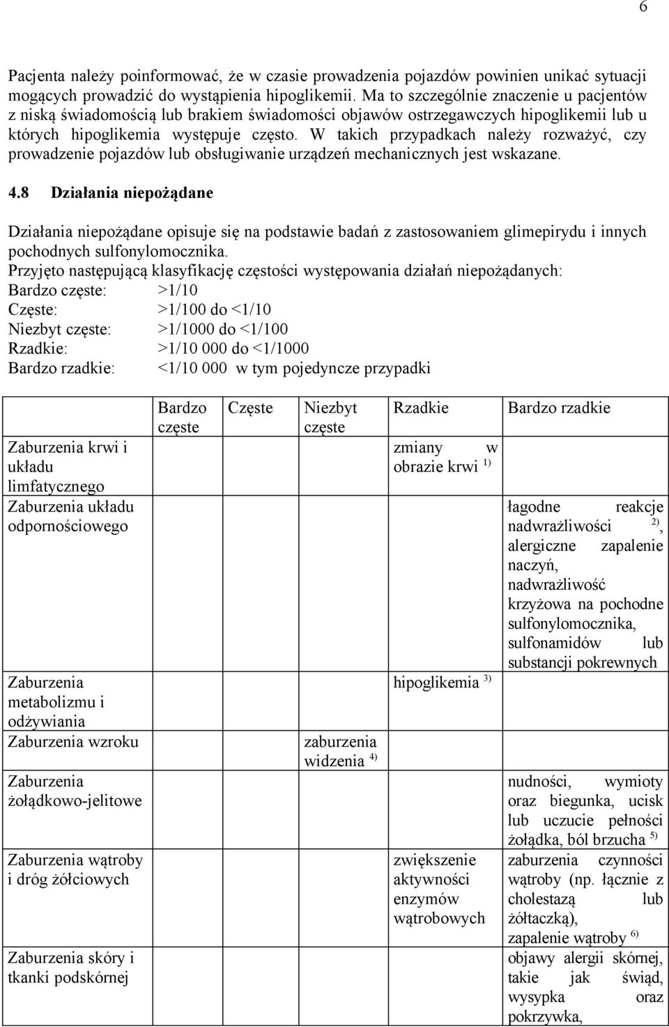 W takich przypadkach należy rozważyć, czy prowadzenie pojazdów lub obsługiwanie urządzeń mechanicznych jest wskazane. 4.
