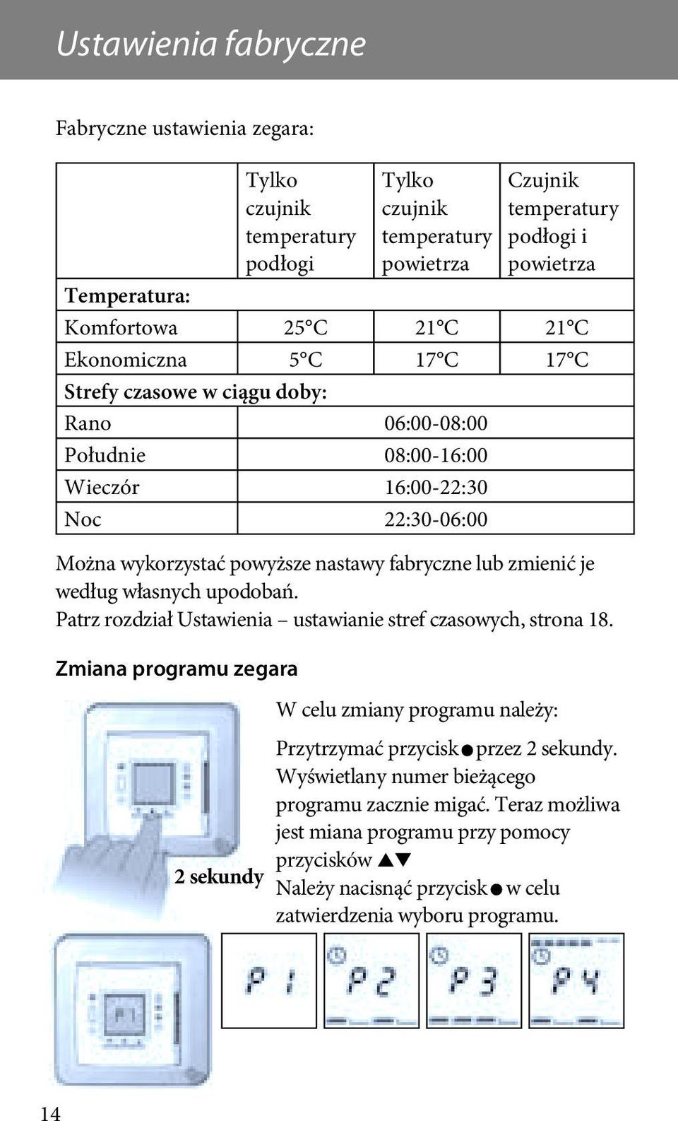 zmienić je według własnych upodobań. Patrz rozdział Ustawienia ustawianie stref czasowych, strona 18.