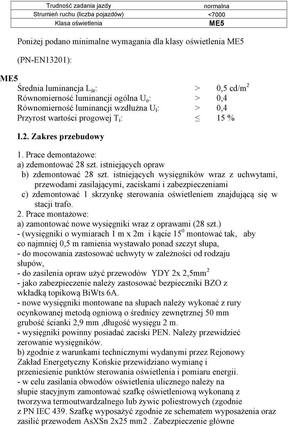 istniej cych opraw b) zdemontowa 28 szt.