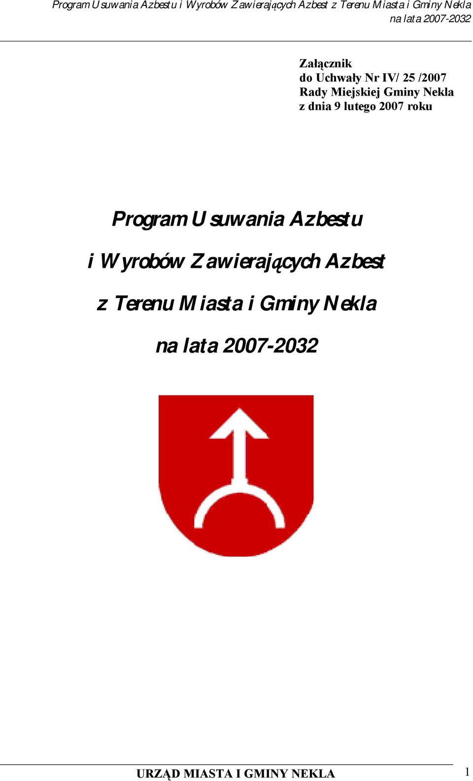 roku Program Usuwania Azbestu i Wyrobów