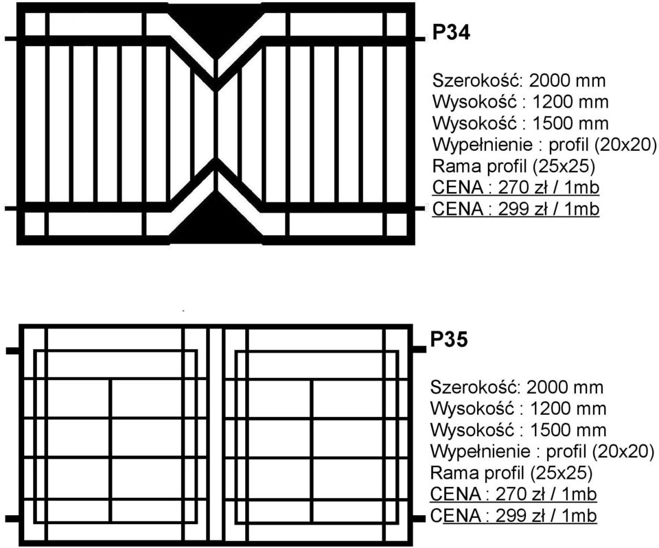 1mb P35 Rama profil (25x25)