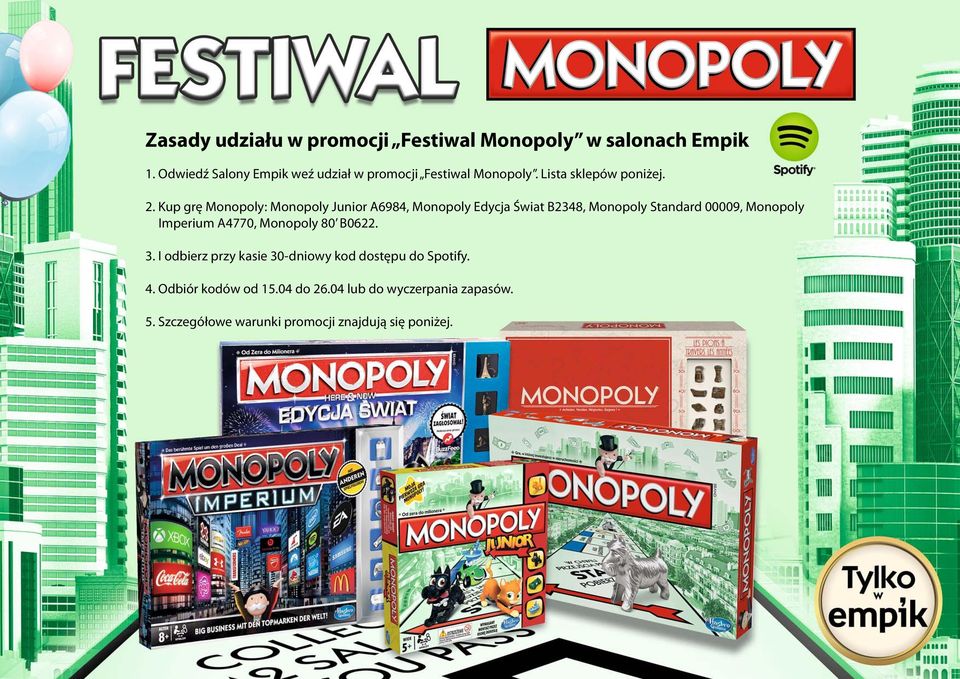 Kup grę Monopoly: Monopoly Junior A6984, Monopoly Edycja Świat B2348, Monopoly Standard 00009, Monopoly Imperium