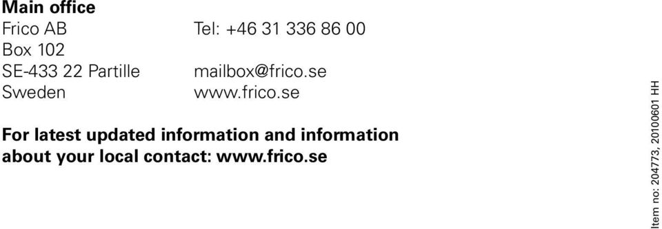 se Sweden www.frico.