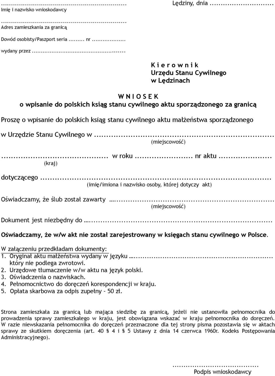 .. Oświadczamy, że ślub został zawarty.