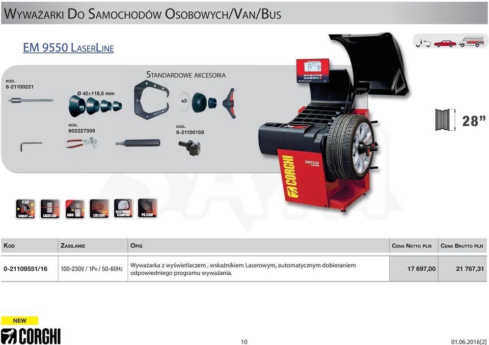 8-21100159 28 FSP OPT SMART ARM ZASILANIE CENA NETTO PLN CENA 0-21109551/16 100-230V / 1PH /