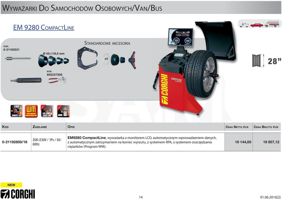 802227308 FSP OPT OPT SMART ARM ZASILANIE CENA NETTO PLN CENA 0-21192800/16 200-230V / 1PH / 50-60HZ EM9280