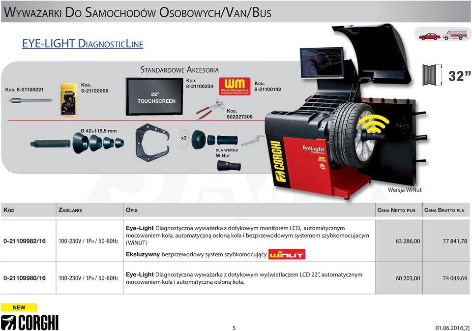 monitorem LCD, automatycznym mocowaniem koła, automatyczną osłoną koła i bezprzewodowym systemem szybkomocujacym (WiNUT) Eksluzywny bezprzewodowy system szybkomocujący 63 286,00
