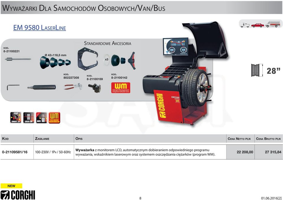 8-21100142 28 FSP OPT SMART ARM ZASILANIE CENA NETTO PLN CENA 0-21109581/16 100-230V / 1PH / 50-60HZ