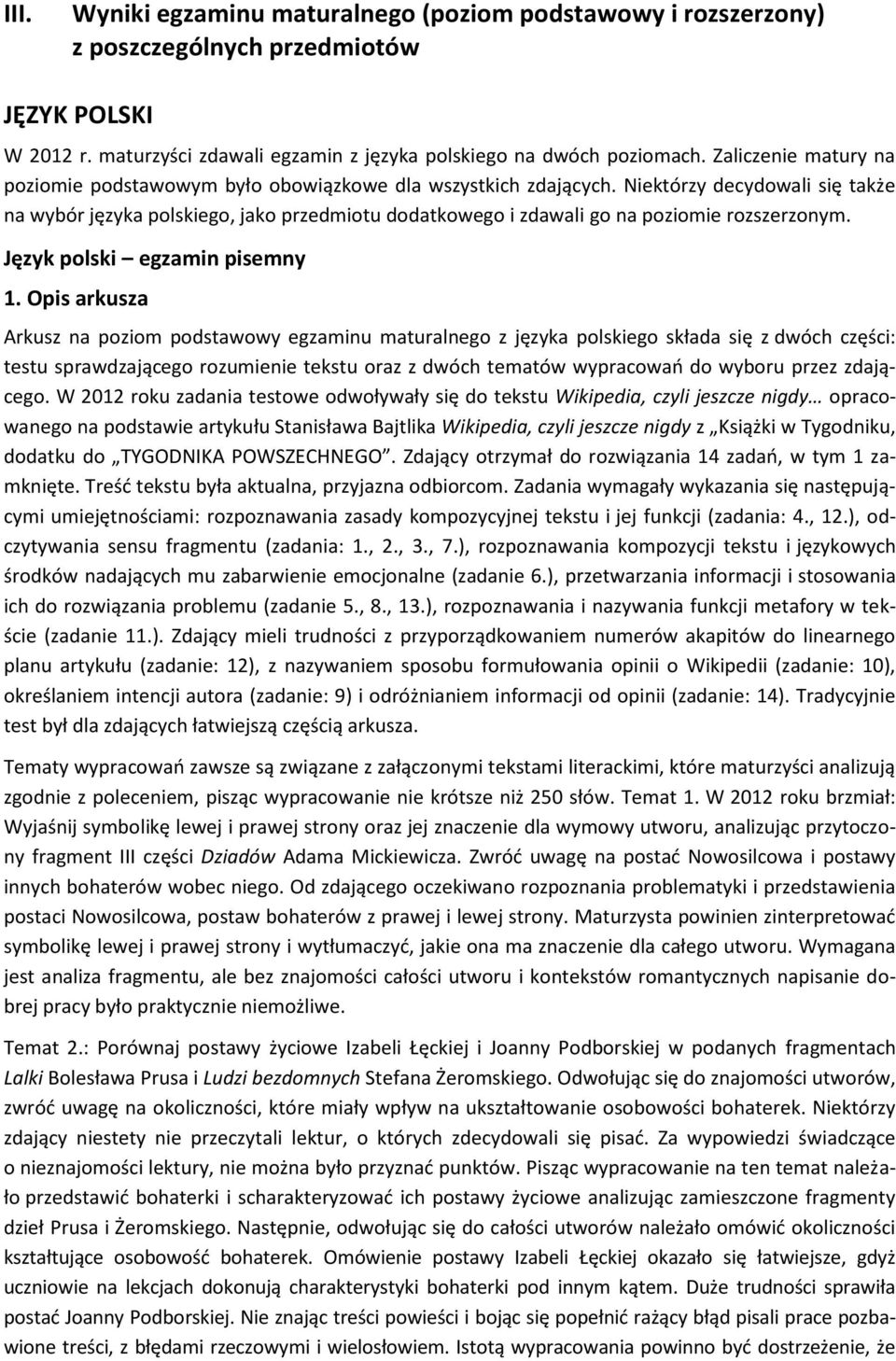 Język polski egzamin pisemny 1.