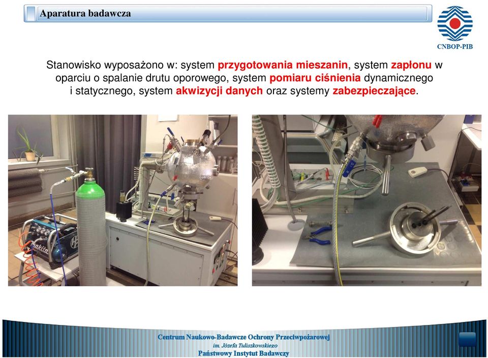 spalanie drutu oporowego, system pomiaru ciśnienia