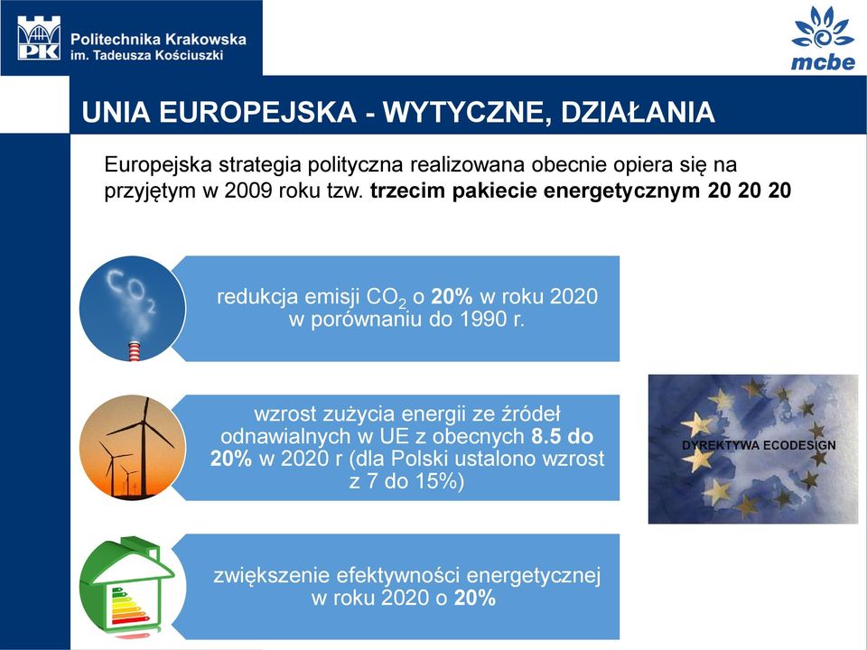trzecim pakiecie energetycznym 20 20 20 redukcja emisji CO 2 o 20% w roku 2020 w porównaniu do 1990 r.