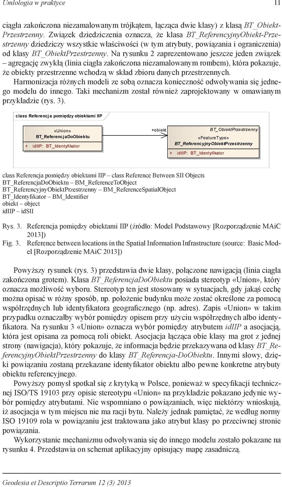Klasa ta jest połączona związkiem dziedziczenia (linia ciągła zakończona niezamalowanym trójkątem, łącząca dwie klasy) z klasą BT_Obiekt- Przestrzenny.