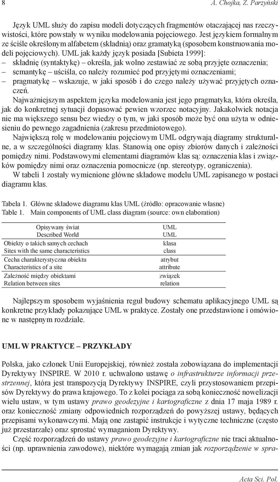 UML jak każdy język posiada [Subieta 1999]: składnię (syntaktykę) określa, jak wolno zestawiać ze sobą przyjęte oznaczenia; semantykę uściśla, co należy rozumieć pod przyjętymi oznaczeniami;