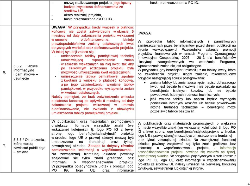 prawdopodobieństwo zmiany ostatecznych kwot dotyczących wartości oraz dofinansowania projektu.