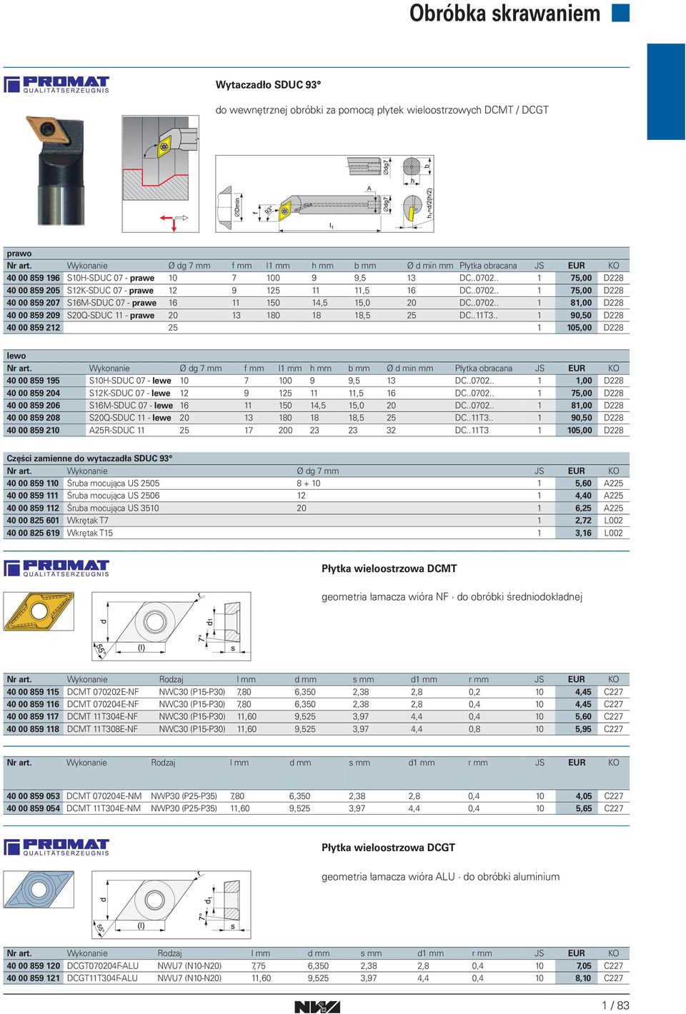 .0702.. 8,00 D228 40 00 859 209 S20Q-SDUC - prawe 20 3 80 8 8,5 25 DC..T3.. 90,50 D228 40 00 859 22 25 05,00 D228 lewo Nr art.