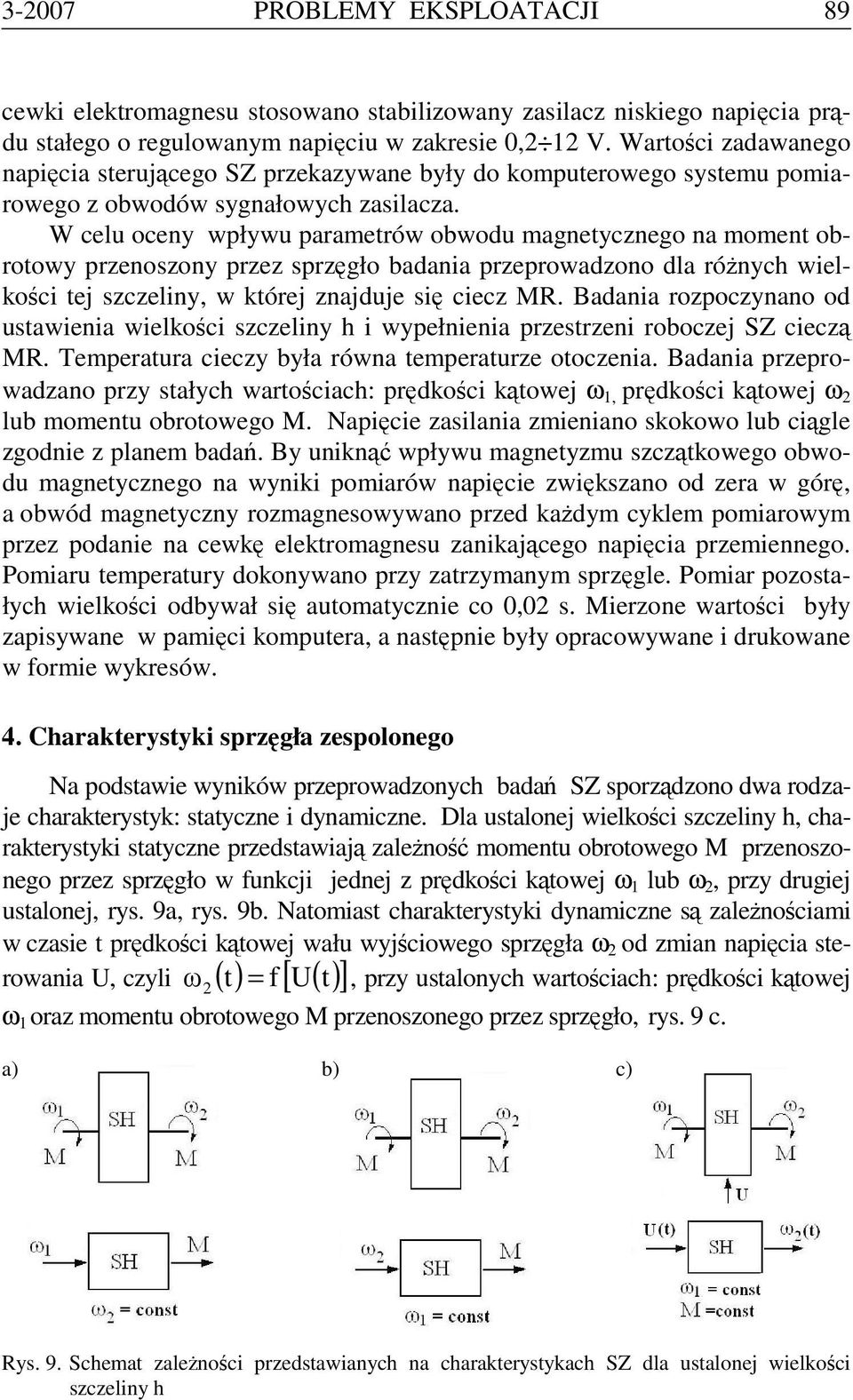 W celu oceny wpływu parametrów obwodu magnetycznego na moment obrotowy przenoszony przez sprzęgło badania przeprowadzono dla różnych wielkości tej szczeliny, w której znajduje się ciecz MR.
